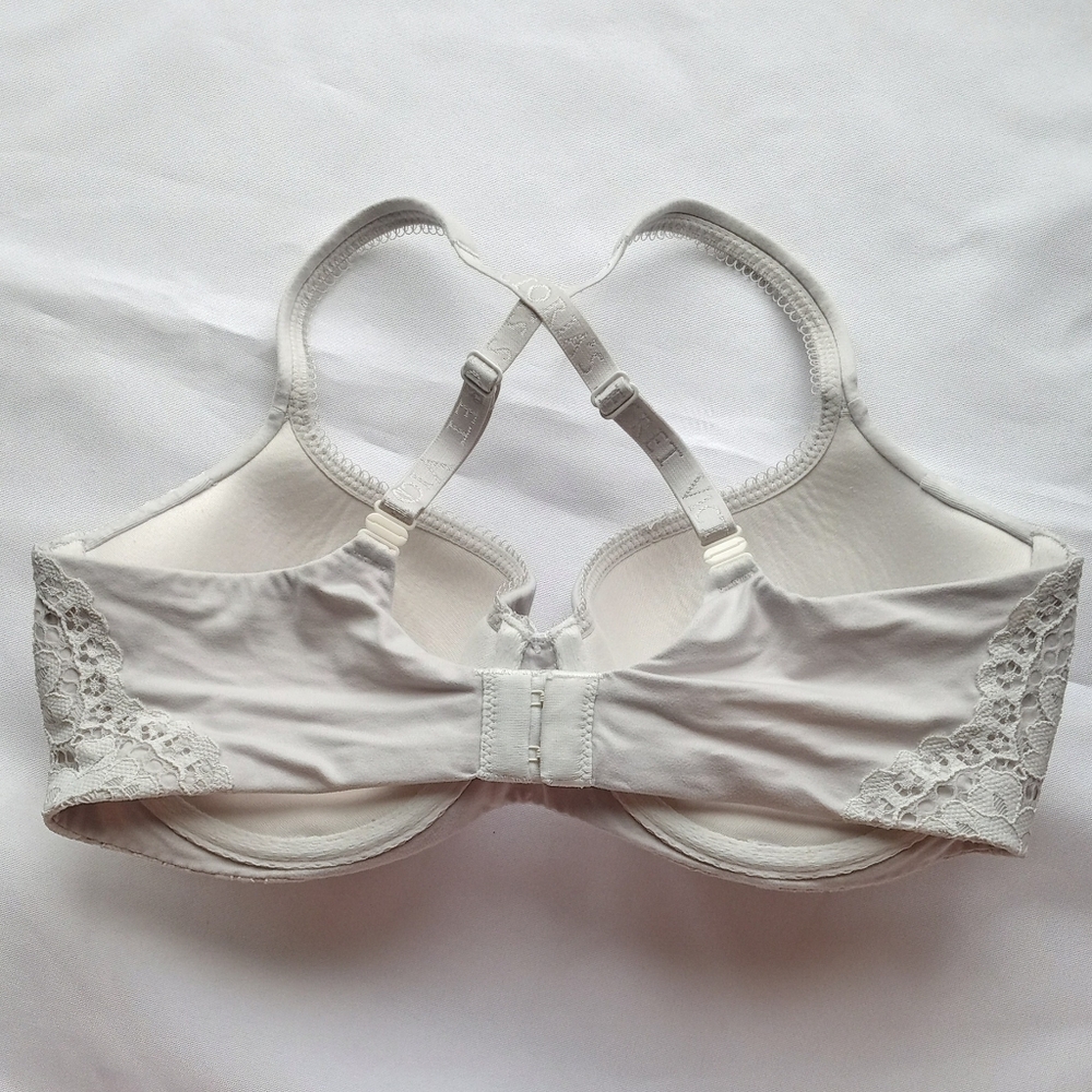 Body By Victoria VS Lightly Lined Demi Convertible White Floral Lace Multi Bra - Picture 4 of 15